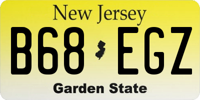 NJ license plate B68EGZ