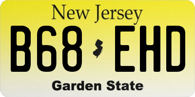 NJ license plate B68EHD