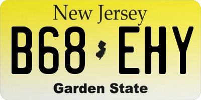 NJ license plate B68EHY