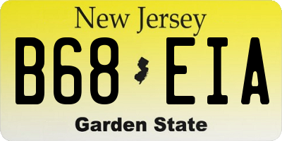 NJ license plate B68EIA