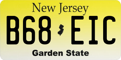 NJ license plate B68EIC