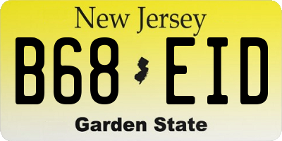NJ license plate B68EID