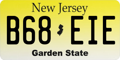 NJ license plate B68EIE