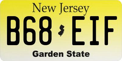 NJ license plate B68EIF