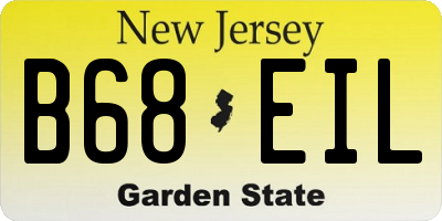 NJ license plate B68EIL