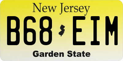 NJ license plate B68EIM