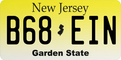 NJ license plate B68EIN