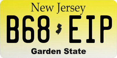 NJ license plate B68EIP