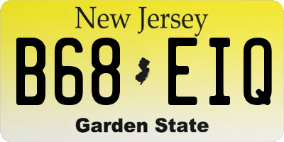 NJ license plate B68EIQ