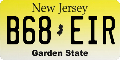 NJ license plate B68EIR