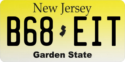 NJ license plate B68EIT