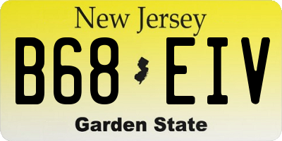 NJ license plate B68EIV