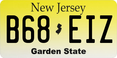 NJ license plate B68EIZ