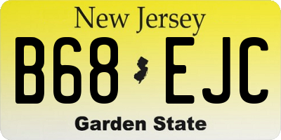 NJ license plate B68EJC