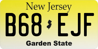NJ license plate B68EJF
