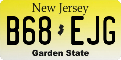 NJ license plate B68EJG