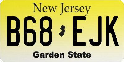 NJ license plate B68EJK