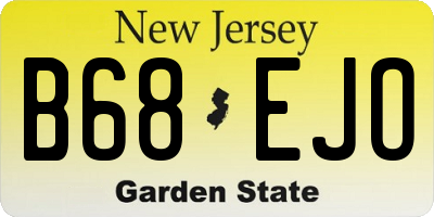 NJ license plate B68EJO