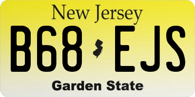 NJ license plate B68EJS