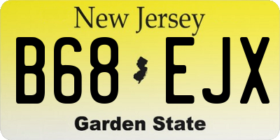 NJ license plate B68EJX