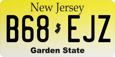 NJ license plate B68EJZ