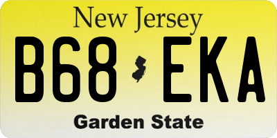 NJ license plate B68EKA