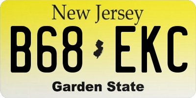 NJ license plate B68EKC
