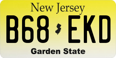 NJ license plate B68EKD