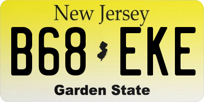 NJ license plate B68EKE