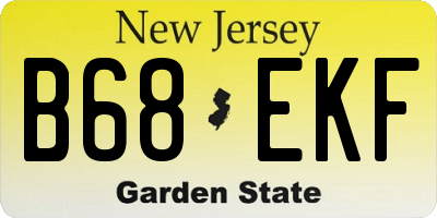 NJ license plate B68EKF