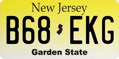 NJ license plate B68EKG