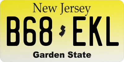 NJ license plate B68EKL