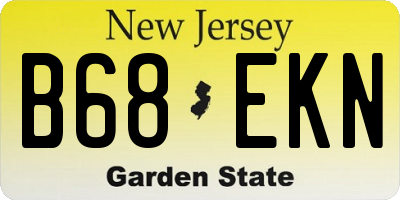 NJ license plate B68EKN