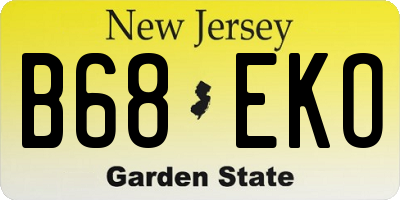 NJ license plate B68EKO