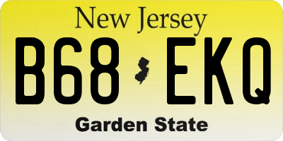 NJ license plate B68EKQ