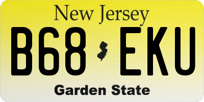 NJ license plate B68EKU
