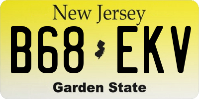 NJ license plate B68EKV