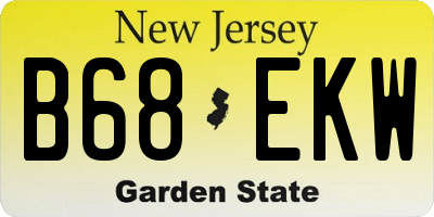 NJ license plate B68EKW