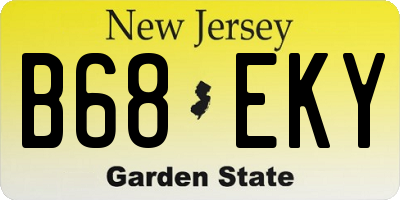 NJ license plate B68EKY