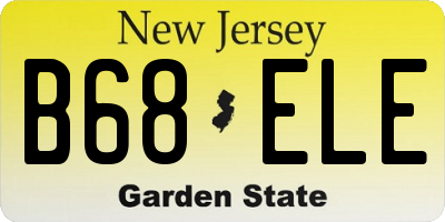 NJ license plate B68ELE