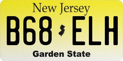 NJ license plate B68ELH