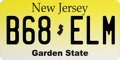 NJ license plate B68ELM
