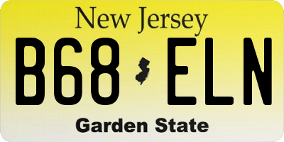 NJ license plate B68ELN