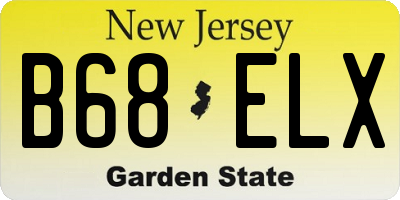 NJ license plate B68ELX