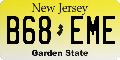 NJ license plate B68EME