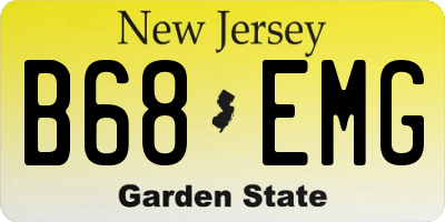 NJ license plate B68EMG