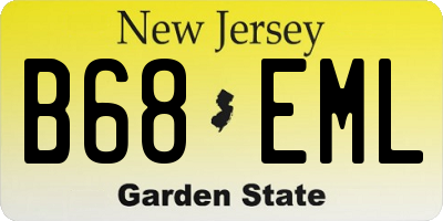 NJ license plate B68EML