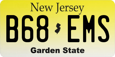 NJ license plate B68EMS