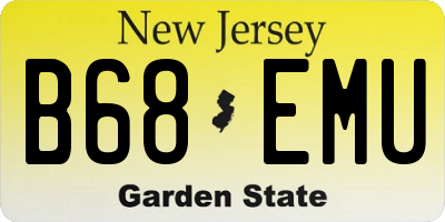 NJ license plate B68EMU