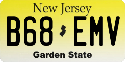 NJ license plate B68EMV